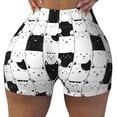 thumbnail image 2 of Logiee Doodle Cute Cat Print Women's Biker Shorts,Workout Gym Shorts,Scrunch Shorts,Tummy Control Hidden Scrunch Running Yoga Shorts-Large, 2 of 8
