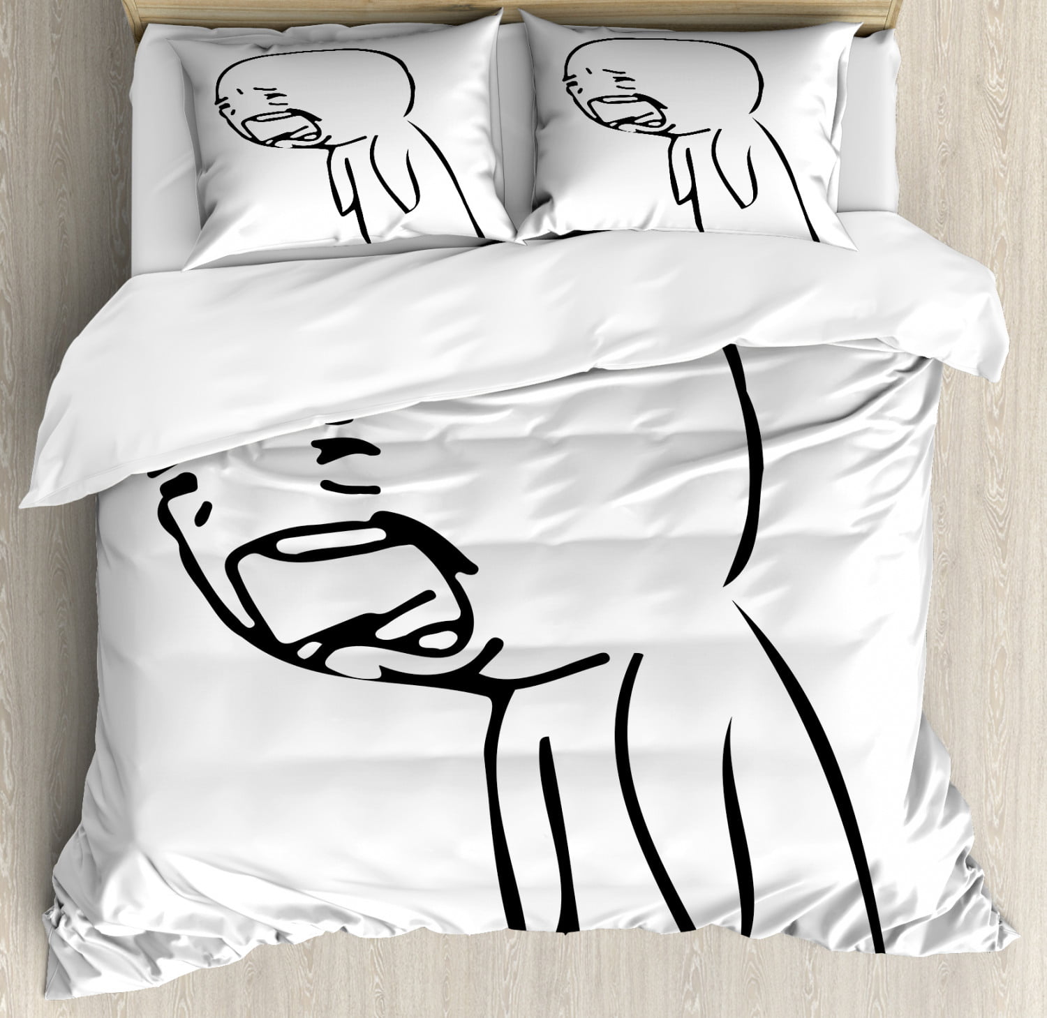 Emoji Black Luxury Printed Duvet Bedding Quilt Cover Bedding Pillowcases Set 