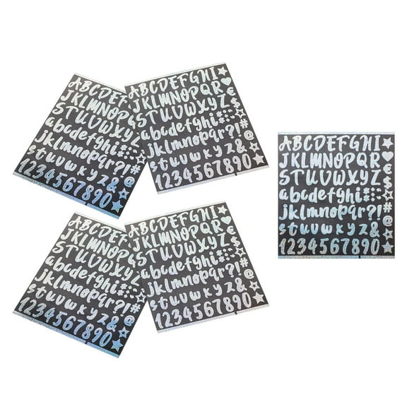 TAILTOSS 5 Sheets Colorful Letter Stickers Decorative for Cups Bottles and Envelopes