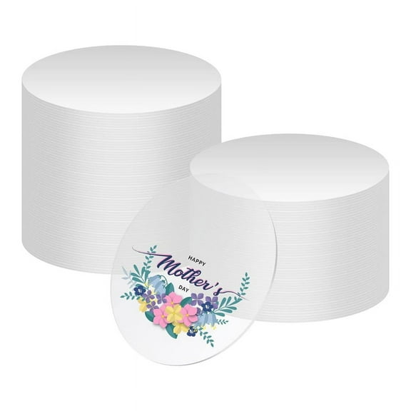 50 Pcs Clear Acrylic Sheets, 4Inch Round Disc, 0.1Cm Thick Sheet