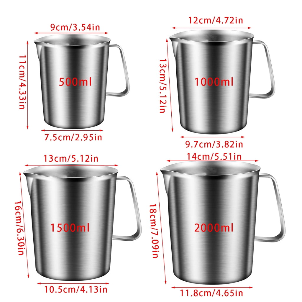 Geemin 304 Stainless Steel Kitchen Scale Cup Heat Resistant For Precise Cooking Measurements