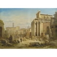 thumbnail image 2 of Albert Rieger 18x14 Gold Ornate Wood Frame and Double Matted Museum Art Print Titled - View of the Roman Forum with the Septimius Severus Arch and the Temple of the Faustina and Antonius Piu, 2 of 4