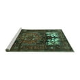 thumbnail image 2 of Ahgly Company Machine Washable Indoor Round Persian Turquoise Blue Traditional Area Rugs, 8' Round, 2 of 4