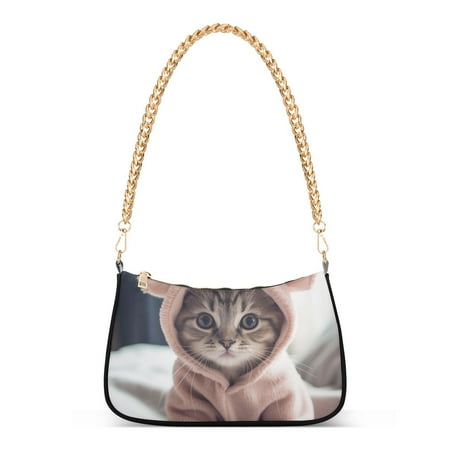 Cat Hoodie BedWomen Small Shoulder Bag Crossbody Tote Hobo Bags Purse Clutch Handbags with Chain Strap for Women