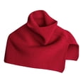 thumbnail image 2 of Womens Shawls, Duoif Autumn and Winter Women's Solid Color Turtleneck Cloak Shawl Knitted Sweater Shawl Wraps for Women Red, 2 of 5