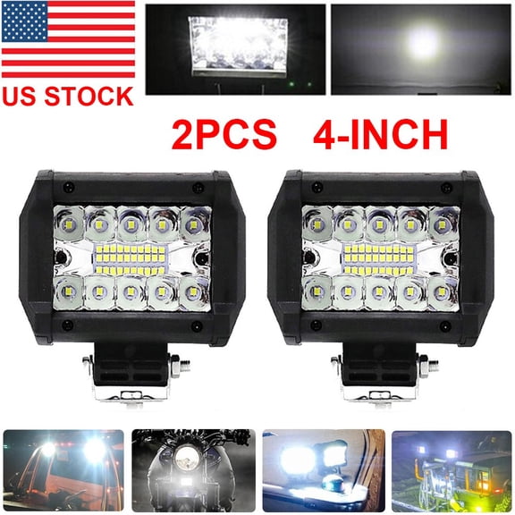 SJPACK 2pcs 4inch LED Work Light Bar Spot Flood Pods Lamp for Offroad Driving Truck ATV UTV 12V