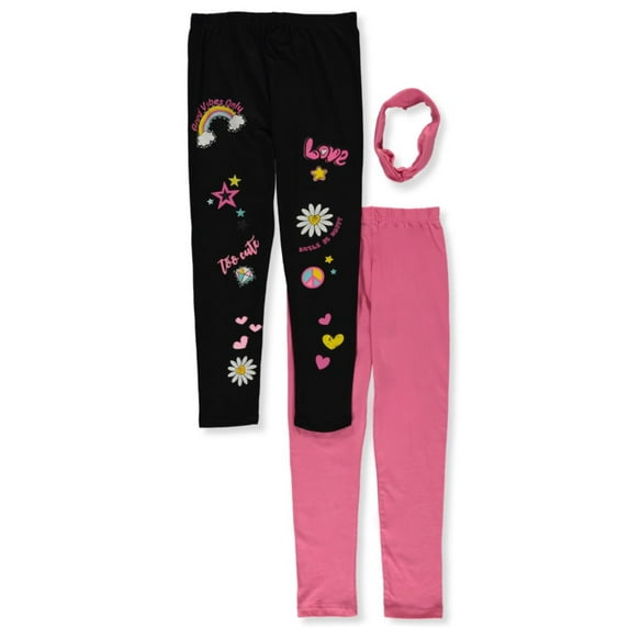 Pink Velvet Girls' 2-Pack Unicorn Leggings With Bonus Headband - fuchsia/multi, 14 - 16 (Big Girls)