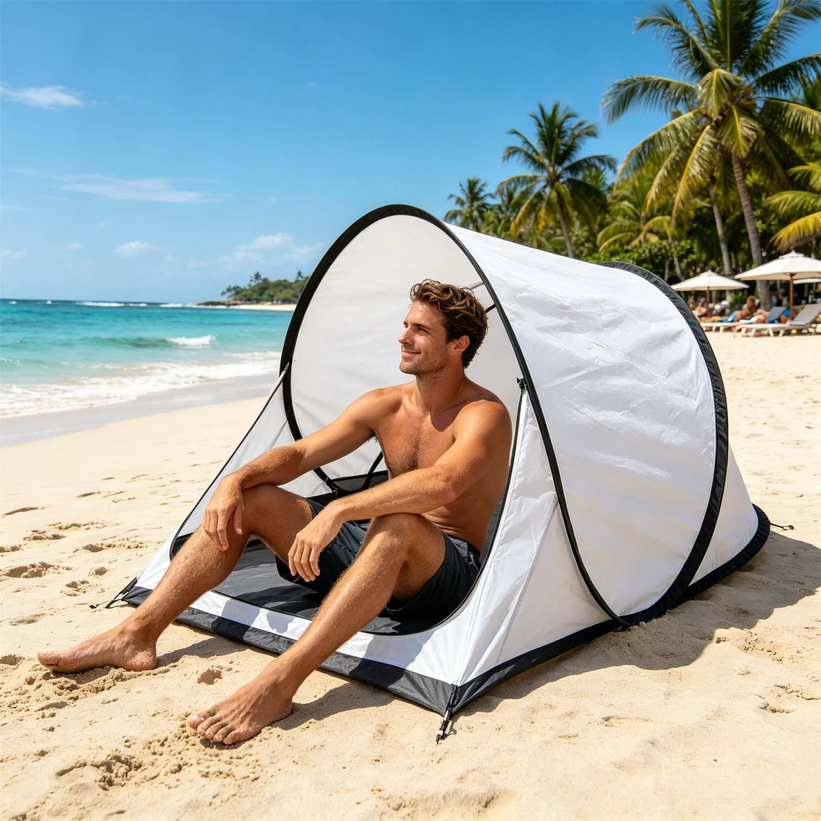 Decoración para el hogar TACILIP, 1 pieza, toldo plegable portátil para protección solar, carpa de playa plegable para pesca, jardinería y descanso, regalo para hombres 5