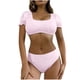 thumbnail image 2 of Traje de baño de 2 piezas para mujer, trajes de baño para mujer, traje de baño de moda sin mangas liso para mujer, traje de baño con relleno y efecto push-up, traje de baño de playa para mujer, 2 of 8