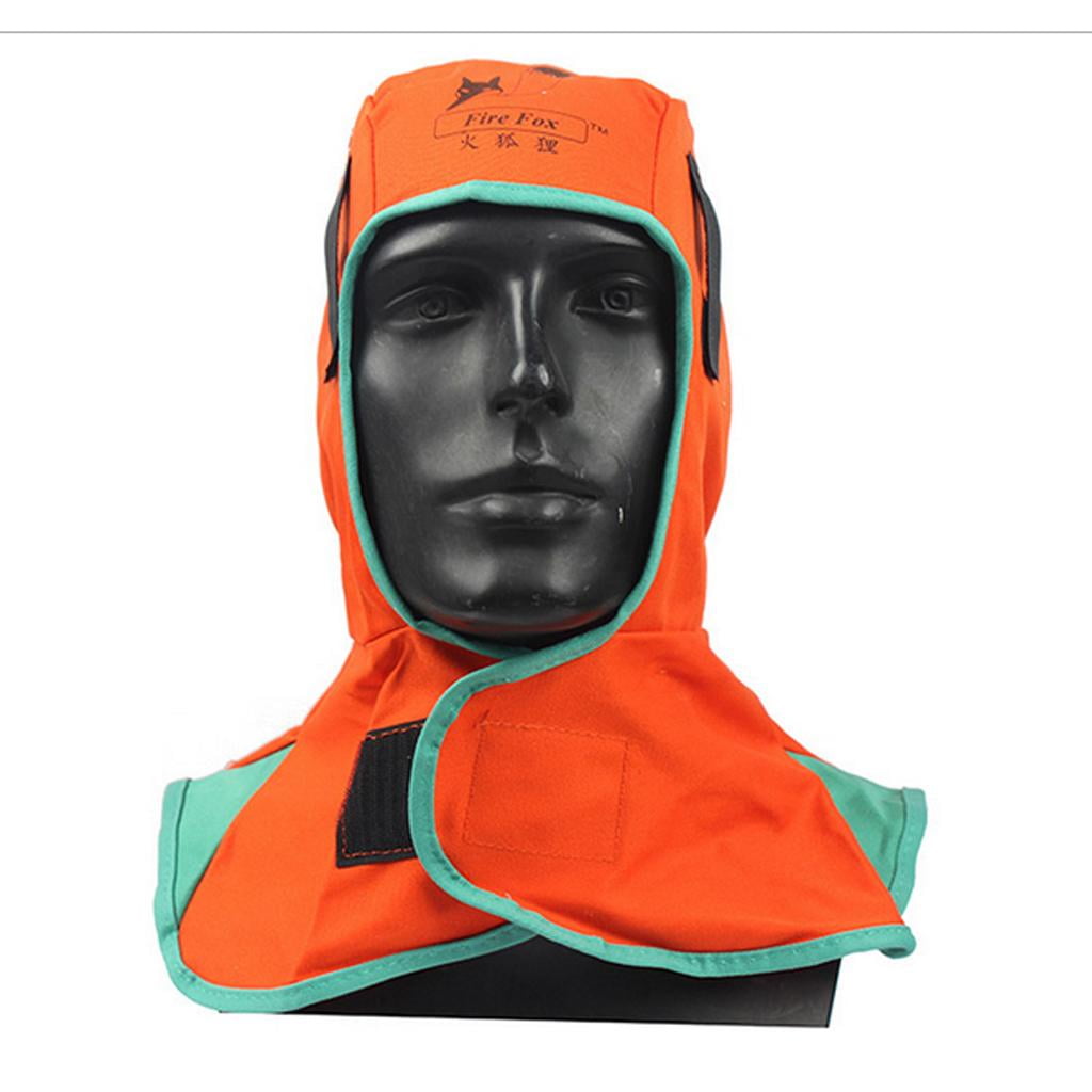 Miulika 3Pcs (2xOrange&1) Washable Flame Retardant Helmet Comfort Welding Neck Hood Welder Head Cap Cover 410mm