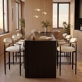 thumbnail image 5 of COLAMY ELEN Set of 2 Modern Counter Height Bar Stools with Arms and Back, 25.5" Upholstered Kitchen Island Chairs, Luxury Metal Frame Barstools for Home Bar Dining Room, Beige, 5 of 13