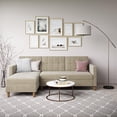 thumbnail image 2 of DHP Hartford Storage Reversible Sectional Futon with Chaise, Tan Chenille, 2 of 9