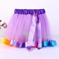 thumbnail image 2 of RUTAYY Women 12 Piece Mesh Splicing Colorful Tutu Half Length Bow Rainbow Short Skirt Tutu Skirt Solid Color Smocked Boho Pleated Skirts, 2 of 3