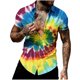 thumbnail image 5 of Ceisia Tie Dye Print Short Sleeve Button-Down Shirts for Men Slim Fit Casual Summer Beach Tops Sky Blue M Gifts, 5 of 6