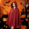thumbnail image 5 of LEKWK Renaissance Hooded Cloak Women Medieval Velvet Cape Vintage Halloween Costume Woodland Elf Apparel Cosplay Themed Party Fancy Dress, 5 of 9