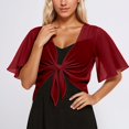 thumbnail image 2 of Ediodpoh Elegant Open Front Chiffon Cover up Lightweight Beach Kimono Lace up Long Sleeve Boho Blouse Tunic Sweater Jackets for Women RD1 L, 2 of 4