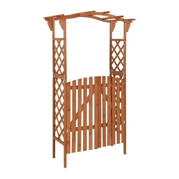 Pergola with Gate 45.7"x15.7"x80.3" Solid Firwood Brown