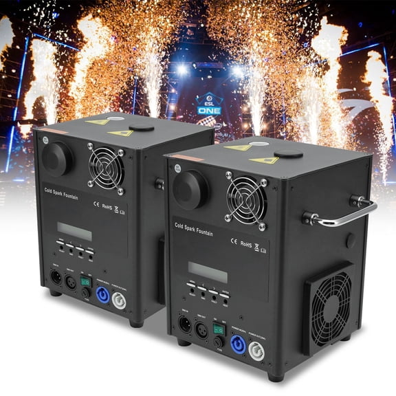 2 PCS 500W Cold Spark Machine DMX512 Firework Machine3-12ft Adjustable for Wedding Stage Party DJ Disco,Black