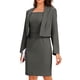 thumbnail image 4 of Conjuntos de trajes de blazers de negocios para mujeres, blazers de manga larga casual y vestidos sin mangas, atuendos de oficina L gris, 4 of 6