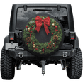 thumbnail image 2 of Lotusprinthandmade Wreath Graphic Christmas Gift Spare Tire Cover Without Backup Camera Hole 6 Sizes (29 in.), wreath print tire cover, christmas decor spare tire cover, 2 of 6