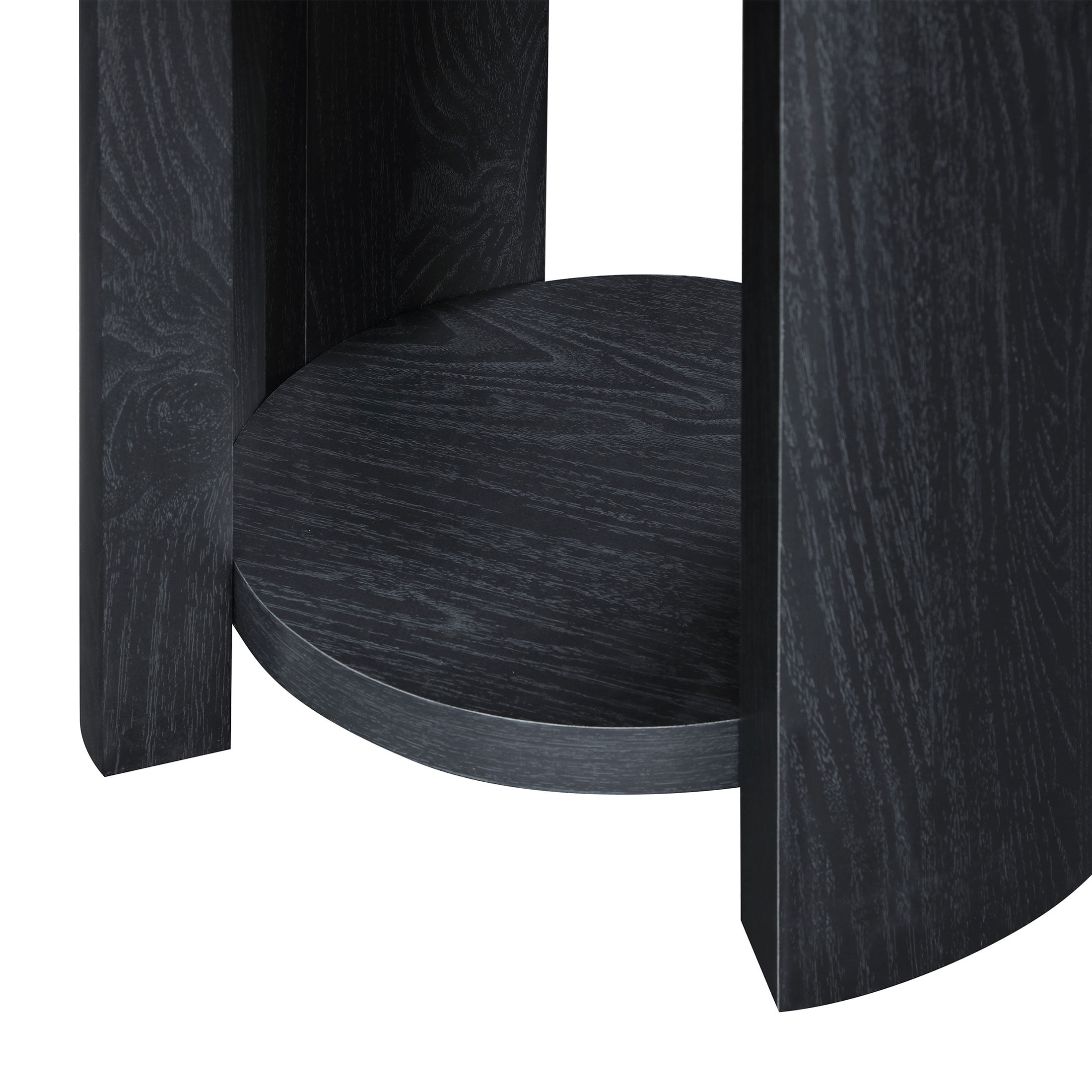 Beautiful Drew Side Table, Rich Black Finish