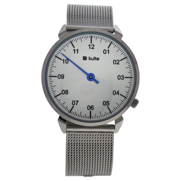 KU15-0011 Bracelet Montre en Maille d'Acier Inoxydable Argenté par Kulte pour Unisexe - 1 Pce Montre