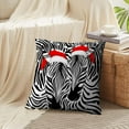 thumbnail image 5 of LALILO Throw Pillow Covers Zebra Couple With Santa And Snow Merry Christmas Christmas And Happy New Year Animal Set of 2 Square 18 x 18 Inch Pillowcase, 5 of 5