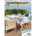 thumbnail image 5 of Outdoor Tablecloth with Umbrella Hole for Patio/Picnic/Party/Camping, Teal Blue Beach Waterproof Table Cloth Rectangle Table Cover Washable, Coastal Waves Ocean Starfish Conch (54"x 80"), 5 of 8