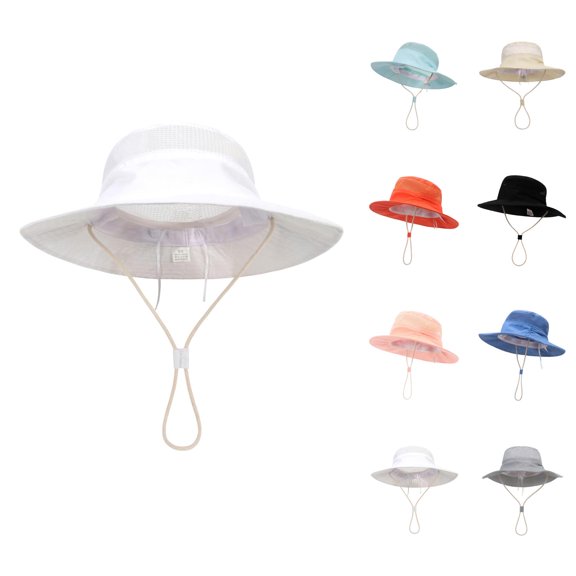 Kids Vacation Style Solid Mesh Bucket Hat - Breathable Face Covering Sun Protection Caps, Anti-UV Function For Beach Summer Outdoor Play & Travel Essentials For Boys Girls Children