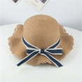 thumbnail image 3 of Generic Hats for Children's Toddler Baby Kids Girls Solid Bow Ribbons Breathable Hat Bucket Cap Babys Girl Sun Hat Summer Beach Wide Brim Strap Outdoor Bucket Hat(,Coffee), 3 of 6