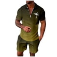 thumbnail image 2 of WILLBEST Traje Casual de Moda para Hombre, Dos Trajes, Camisa y Pantalones Cortos de Color Liso con Cremallera En La Parte Superior., 2 of 4