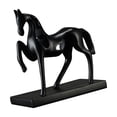 thumbnail image 2 of Figura de caballo, escultura animal, decoración del hogar, adorno artístico, artesanía decorativa de caballo negro, 2 of 9
