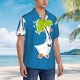 thumbnail image 3 of Fuzoiu Goose Holding an Umbrella Print Hawaiian Shirt for Men, Summer Beach Casual Short Sleeve Button Down Shirts, Men’s Beach Summer Shirts with Pocket,3X-Large, 3 of 7