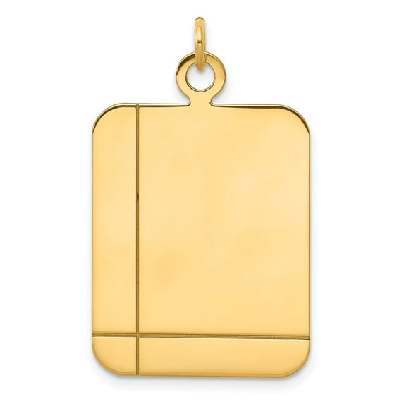 FB Jewels 14K Yellow Gold Plain Rectangular .027 Gauge Engravable Disc Charm