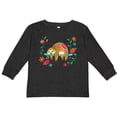 thumbnail image 3 of Inktastic Sloth Cute Girls Flowered Girls Long Sleeve Toddler T-Shirt, 3 of 5