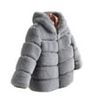 thumbnail image 4 of Ugoldhm Plush Faux Fur Coat for Girls Cozy Fluffy Hooded Jacket, Warm Winter Party Outerwear Sizes 2-13, 4 of 4