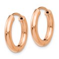 thumbnail image 2 of 14K Rose Gold Polished Hollow Hinged Hoop Earrings, 2 of 4