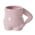 thumbnail image 3 of Taza de cerámica creativa con asa, 400 ml, de porcelana, única y original. Rosa, 3 of 9