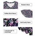 thumbnail image 4 of CASSIE LIZ Plus Size Short Sleeve Tops for Women Casual Purple Floral 3X Swing Flowy Blouses Fashion V Neck Pullover Pleated Shirts Loose Fit Tee Spring Summer Tunics 3XL 22W 24W, 4 of 5