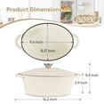 thumbnail image 3 of 4.5 QT Enameled Cast Iron Oval Dutch Oven with Lid, Nonstick Cookware for Baking, Braising, Roasting, and Cooking,Cream, 3 of 9