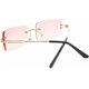 thumbnail image 3 of A pair of retro rimless sunglasses rectangular frameless candy-colored glasses for women and men (gold frame gradient powder), 3 of 3