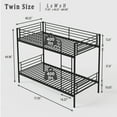 thumbnail image 5 of DreamBuck Bunk Bed Twin over Twin, Metal Bunk Bed Frame with High Guardrail, Convertible Bunk Bed into 2 Individual Twin Beds, Bunk beds for Teens, Adults , Space Saving, No Spring Box Needed, Black, 5 of 7