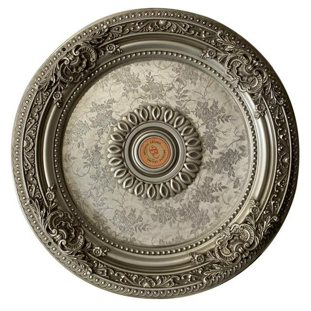 AFD Home 12013956&# Médaillon de Plafond Rond en Argent Antique 44; Gris