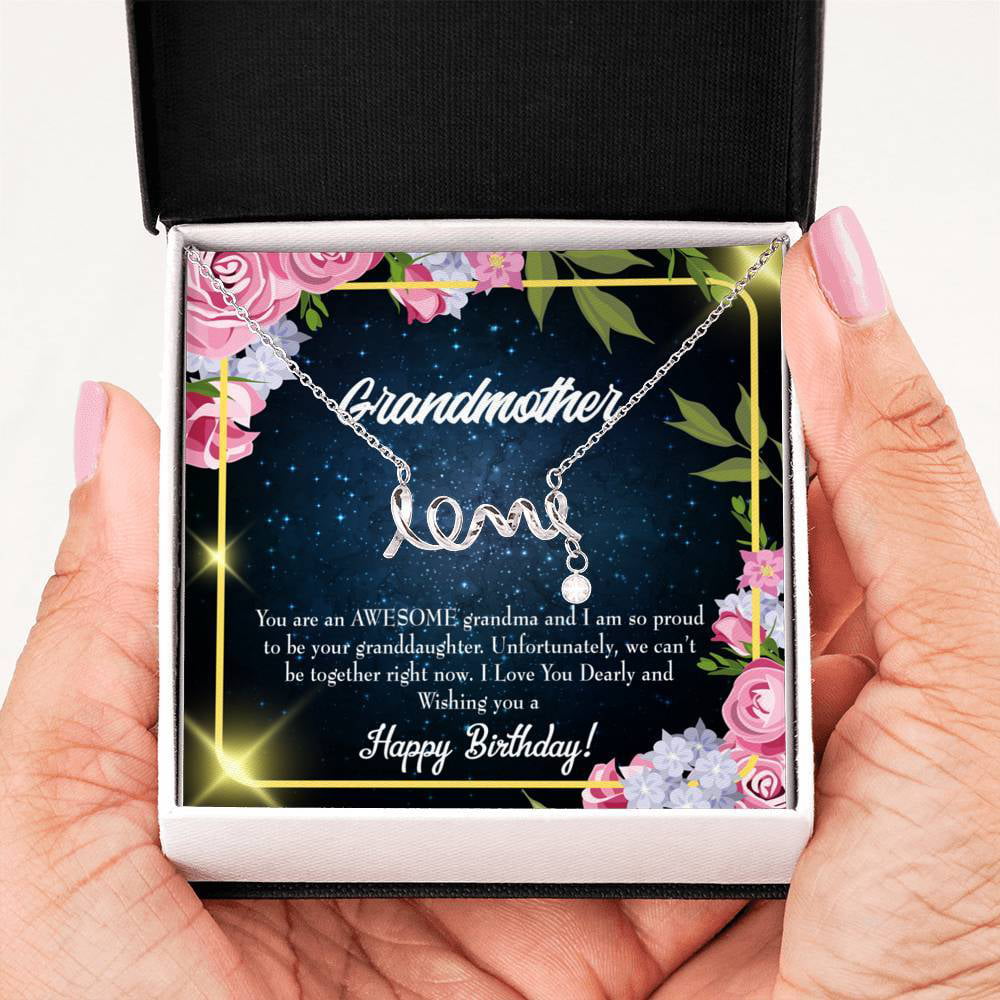 Grandmother Gift Grandma Love Grandma Mothers Day Keepsake Card Stainless Steel Necklace Birthday Gift
