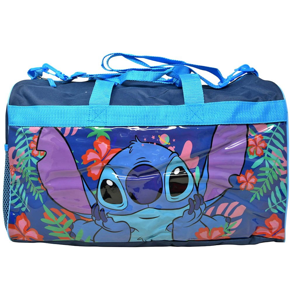 "Licensed Stitch Duffle Bag with PVC Printed Panel, Overnight Weekender