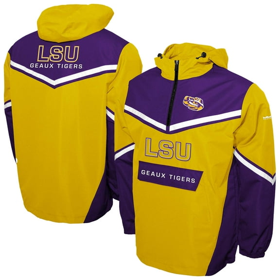 Men's Franchise Club Gold LSU Tigers Action Anorak Half-Zip Jacket