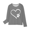 thumbnail image 4 of Fesfesfes Girls Long Sleeve T Shirts Fashion Crewneck Summer Tops Breathable Blouse Solid Color Fitted Clothes for Children 3-14 Years(Gray,13 Years), 4 of 5