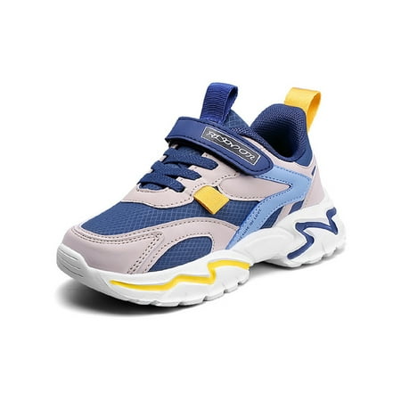 

Zodanni Kids Breathable Mesh Athletic Boy s Sports Nonslip Low Top Sneakers Magic Tape Running Shoes
