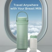Momcozy 22oz Portable Breast Milk Cooler for Outdoor, Life Saver with 360° Total Cooling for 24 Hours, Larger Capacity Travel Breastmilk Chiller with 2pcs Baby Bottles for Breastmilk Storage