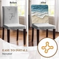 thumbnail image 5 of Abstract Beach Waves Chair Covers Set of 6 Watercolor Blue Ocean Sand Chair Back Covers Stretch Removable Washable Chairs Slipcovers Chair Protector for Dining Room Kitchen Party Decor, 5 of 5